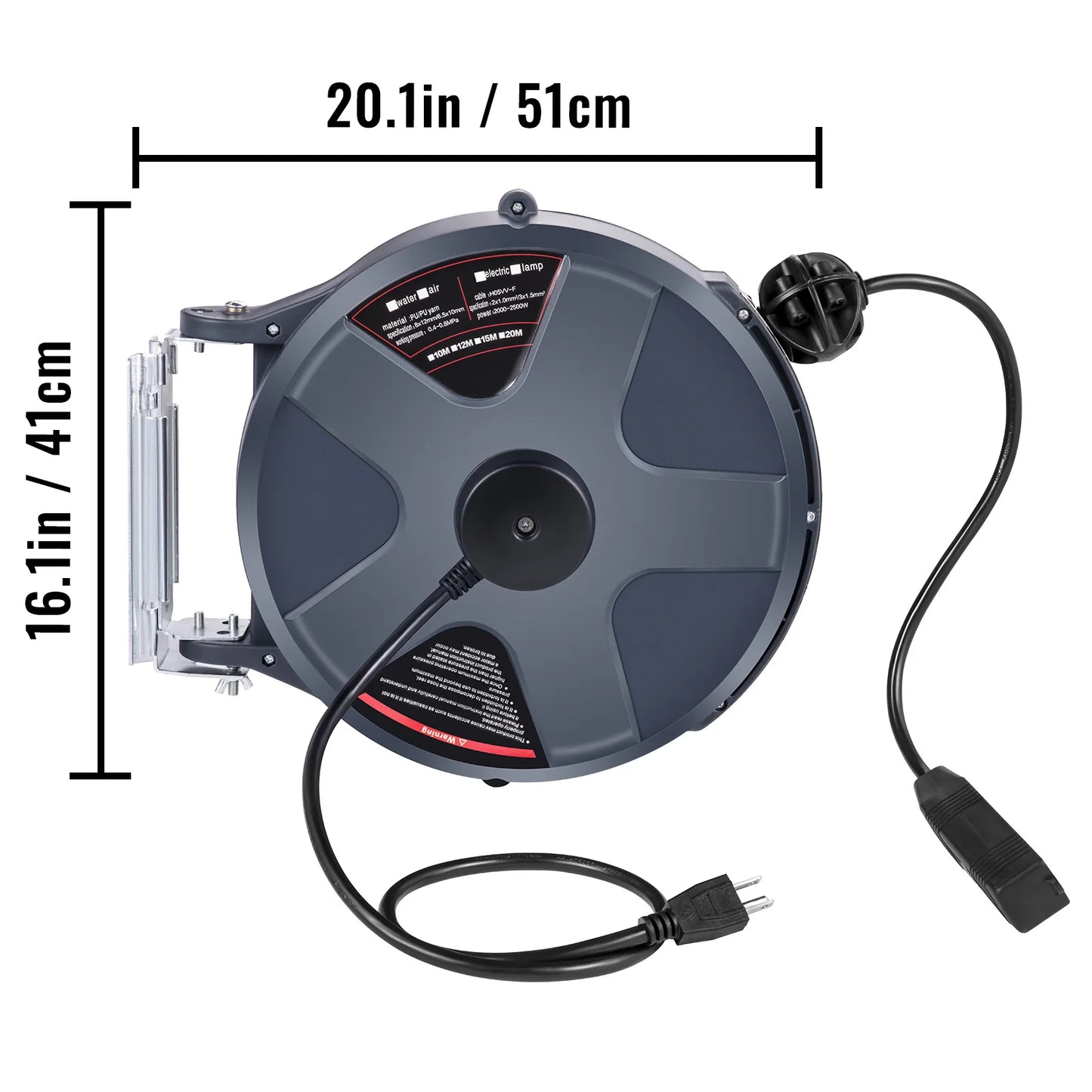 Retractable 50FT Extension Cord Reel