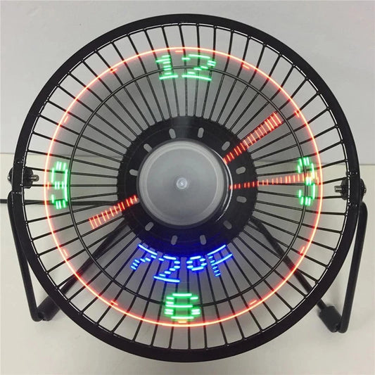 LED Clock Mini Fan