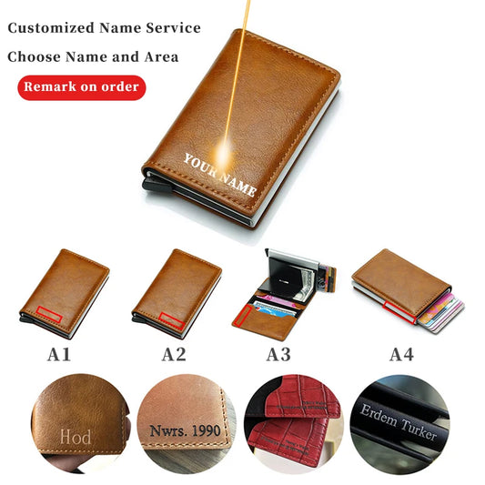 Men's Custom Name Leather Wallet