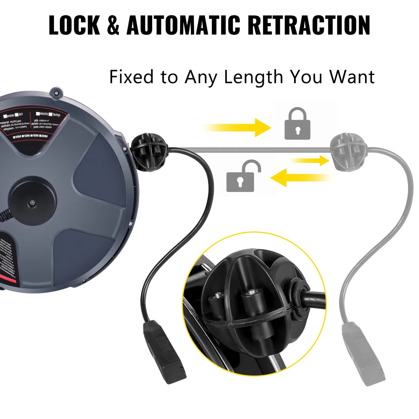 Retractable 50FT Extension Cord Reel