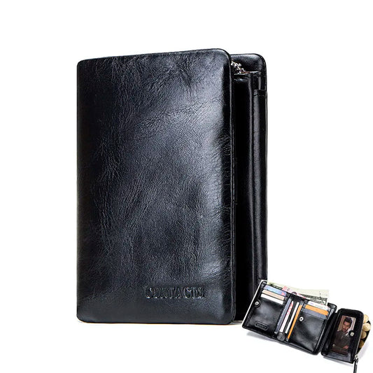 Men's Black Leather Biifold Wallet