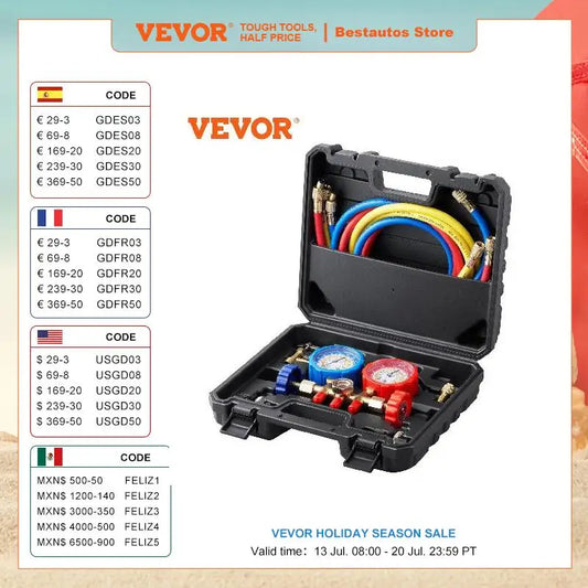 AC Manifold Gauge Set for R134A, R22, R12, R502