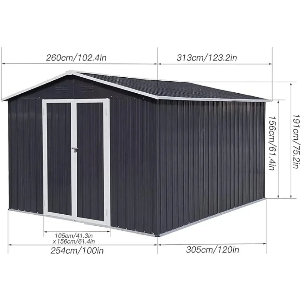 Metal 10X8ft Storage Shed