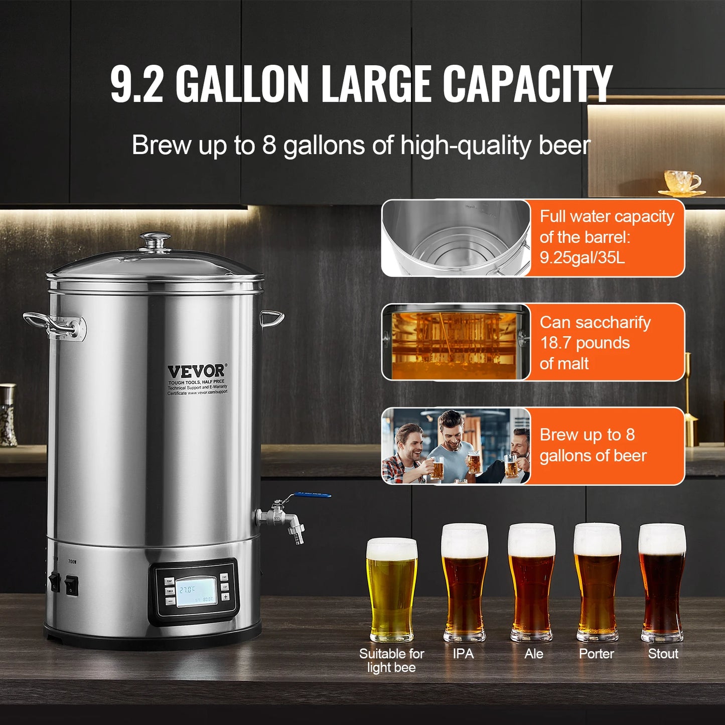 Electric 8 Gallon Brewing System