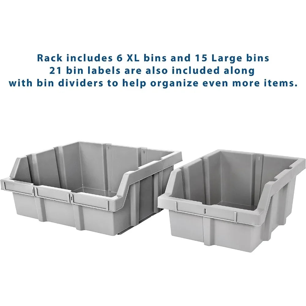 Heavy Duty Solid Steel Bin Rack