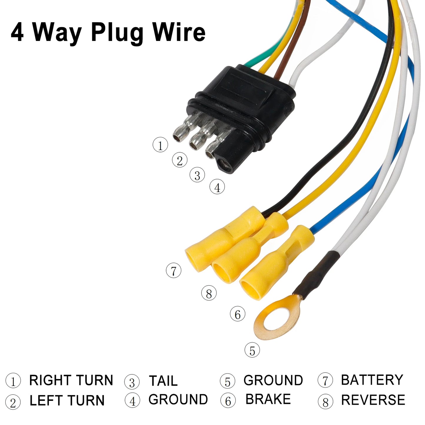 4 Pin Flat to 7 Way Wiring Plug Connector