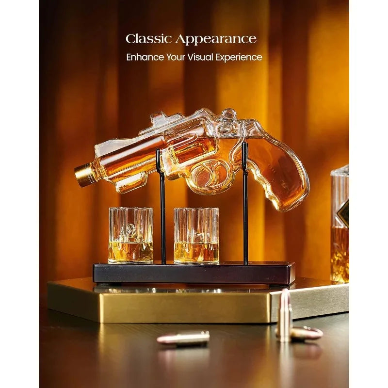 Whiskey Gun Decanter Set with Glasses