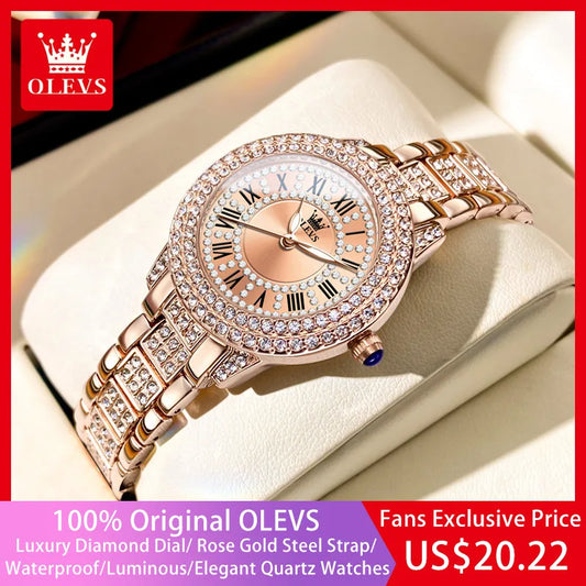 Stainless Steel Diamond Watch for Women - Fresh FInds Elite