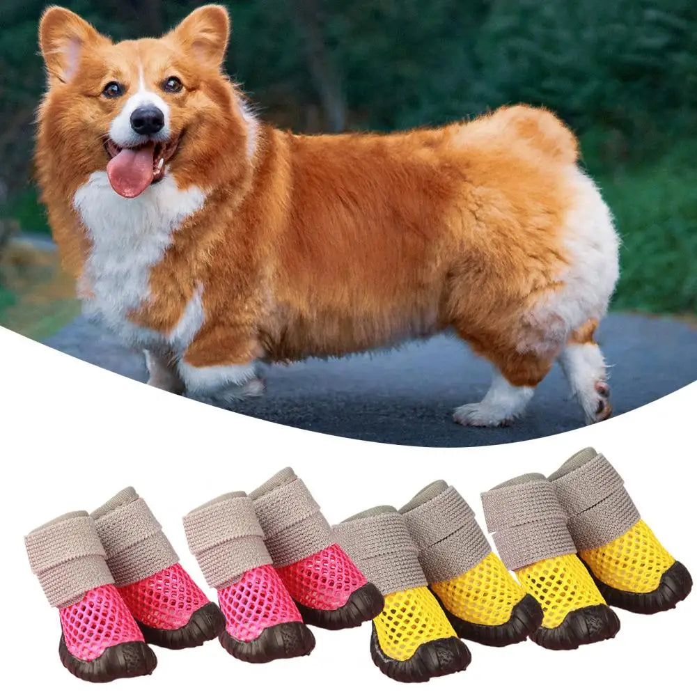 Breathable 4PC Dog Shoes