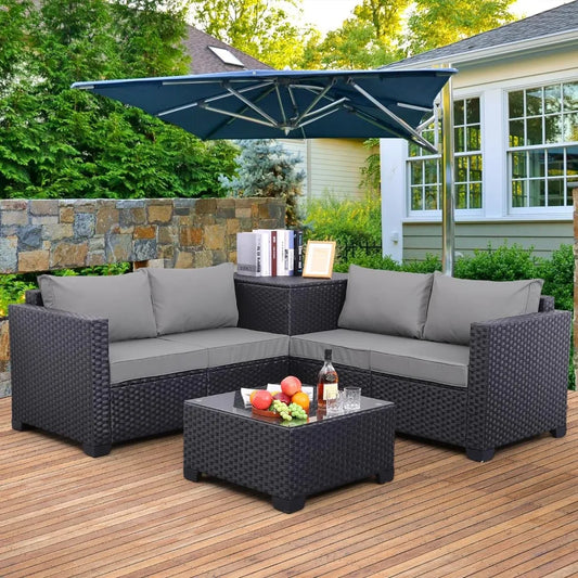 Outdoor Wicker 4 Piece Furniture Set