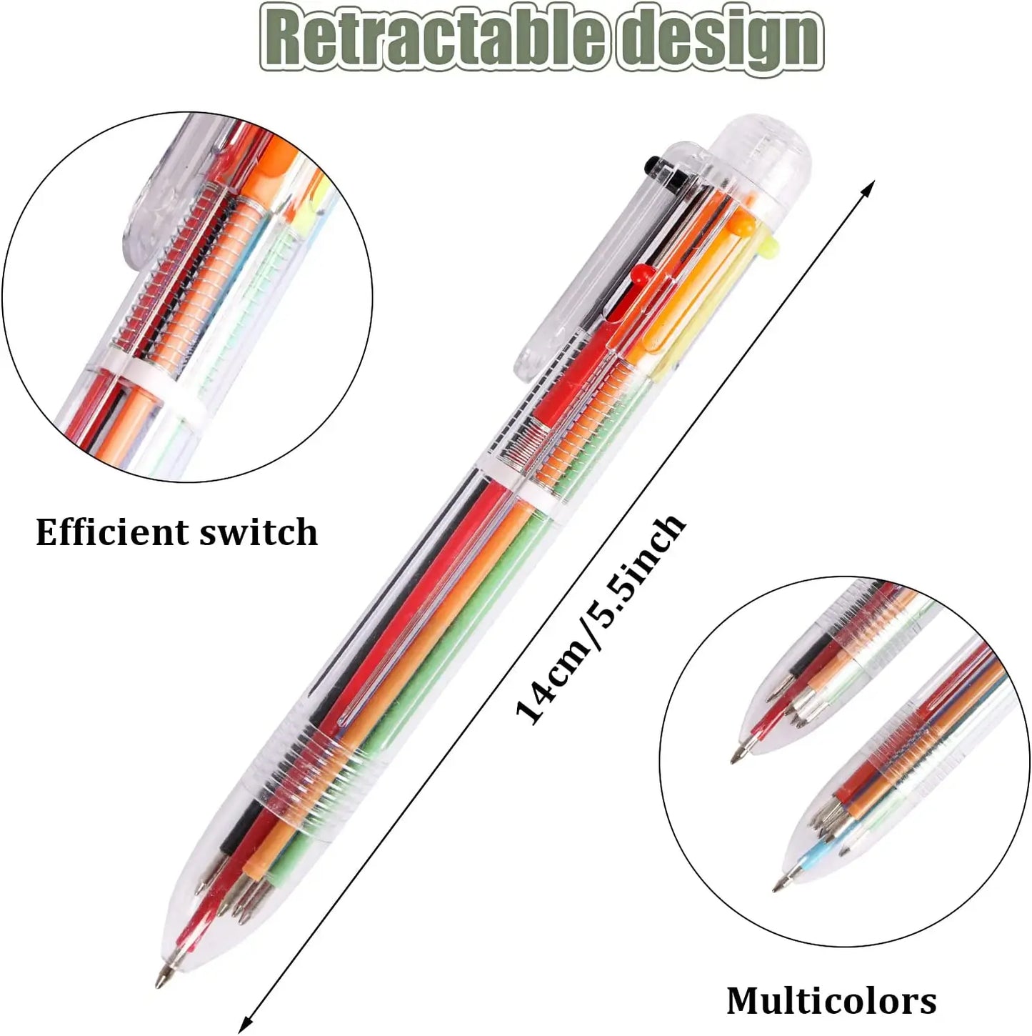 50 Pack Multicolor Ballpoint Fun Pens