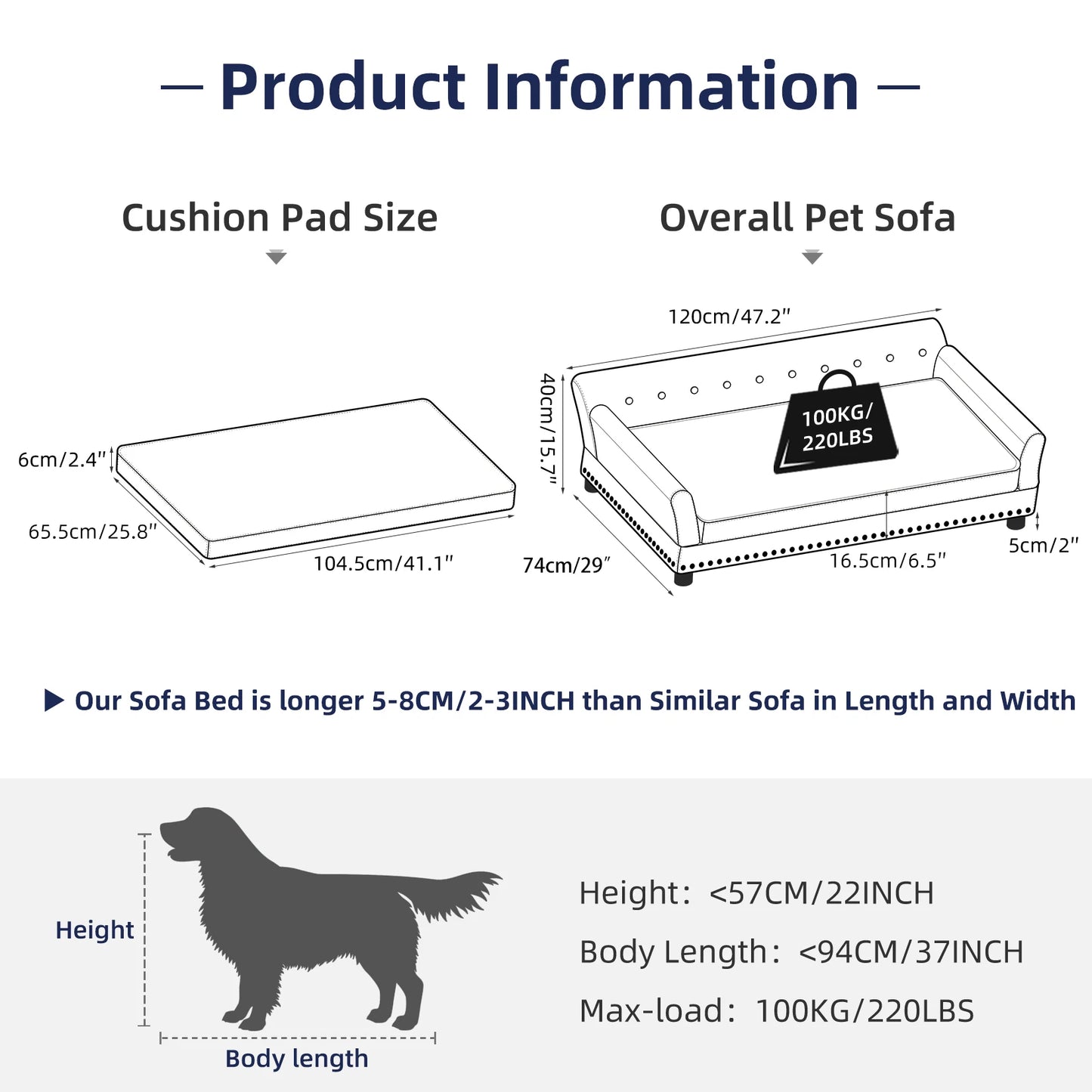 Large Dog Bed Sofa