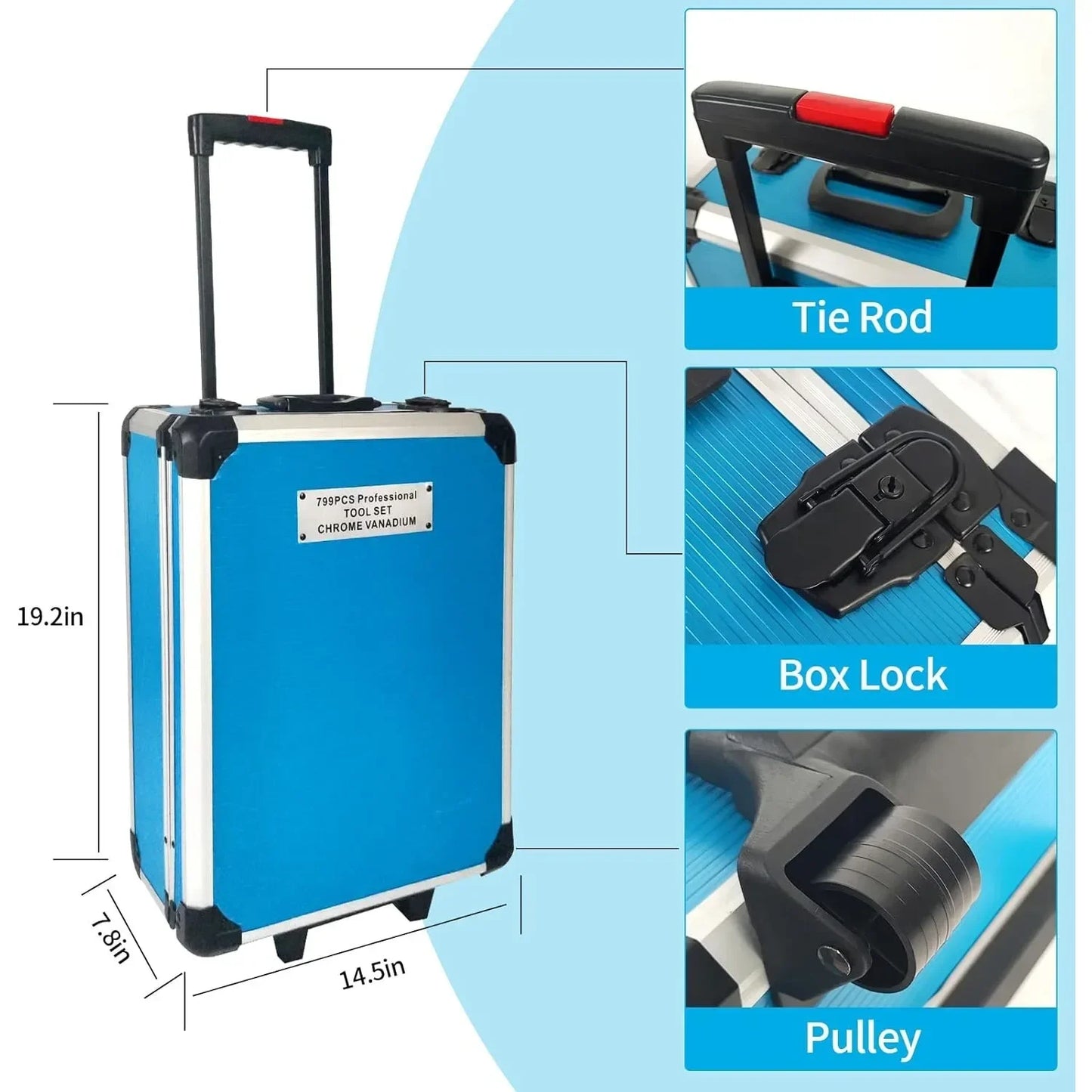 799pcs  Aluminum 799pc Trolley Case Tool Set