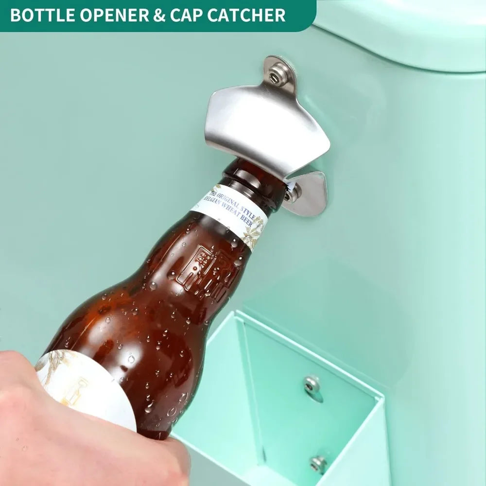 Cooler Cart with Bottle Opener and Drainage