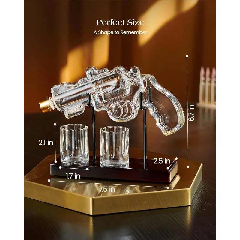 Whiskey Gun Decanter Set with Glasses