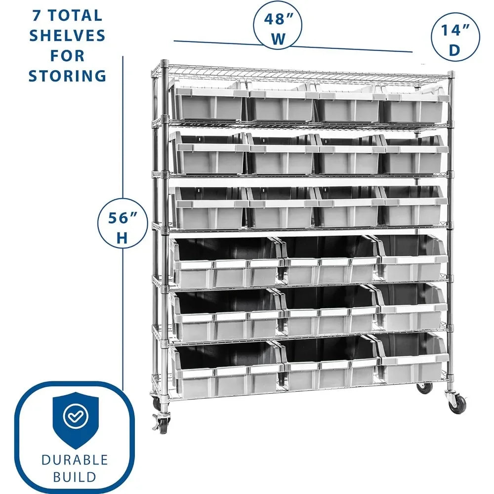 Heavy Duty Solid Steel Bin Rack