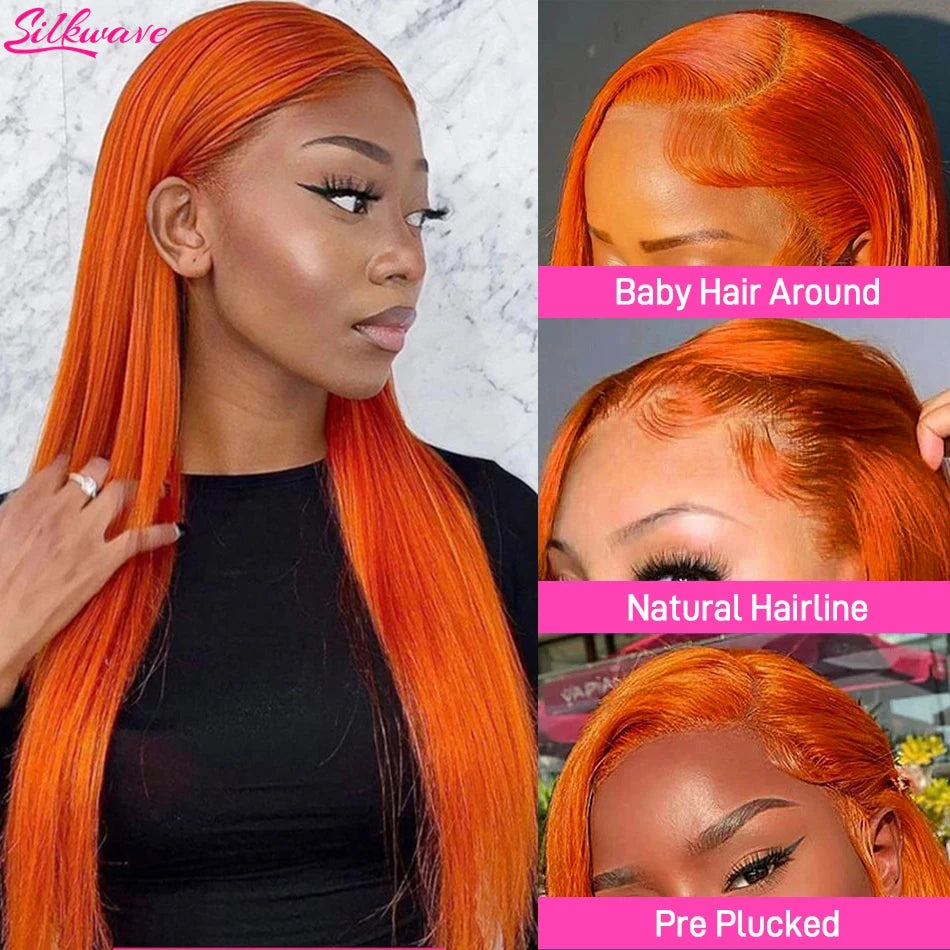 36 Inch Orange Ginger Lace Front Wig