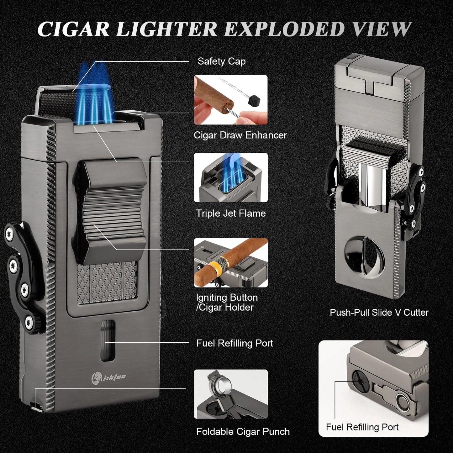 Multifunctional Torch Butane Lighter