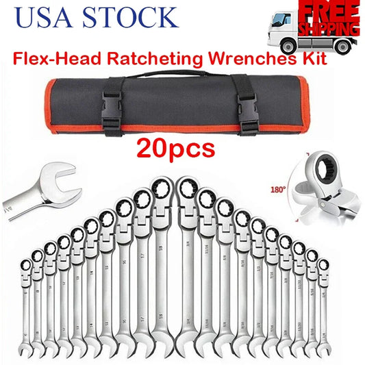 Flex-Head 20pc Ratcheting Wrench Kit