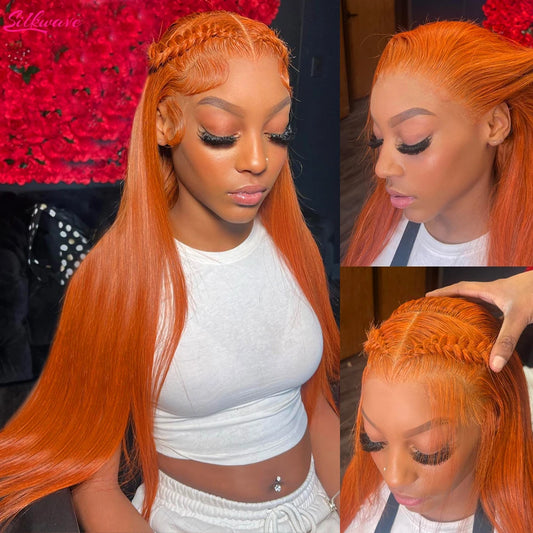 36 Inch Orange Ginger Lace Front Wig