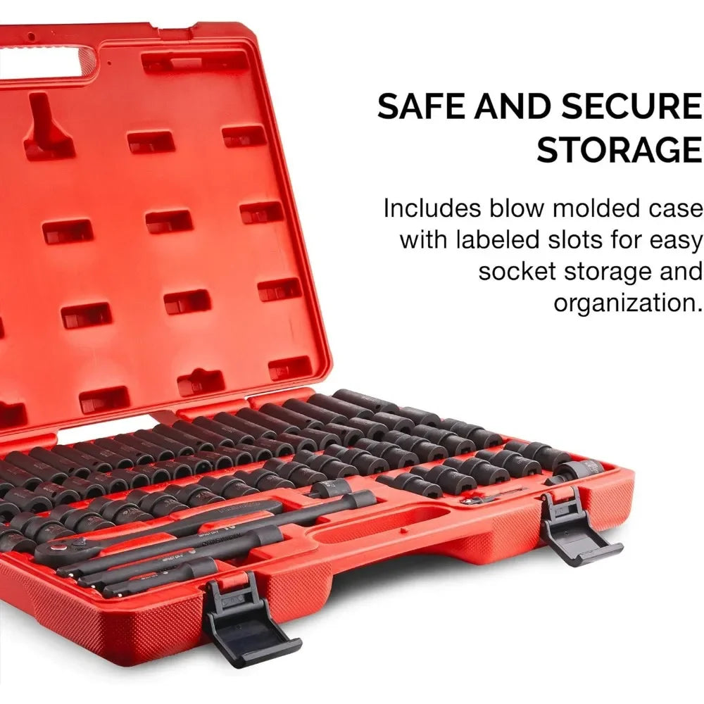 Impact Socket Set, 3/8” Drive, 67 Piece