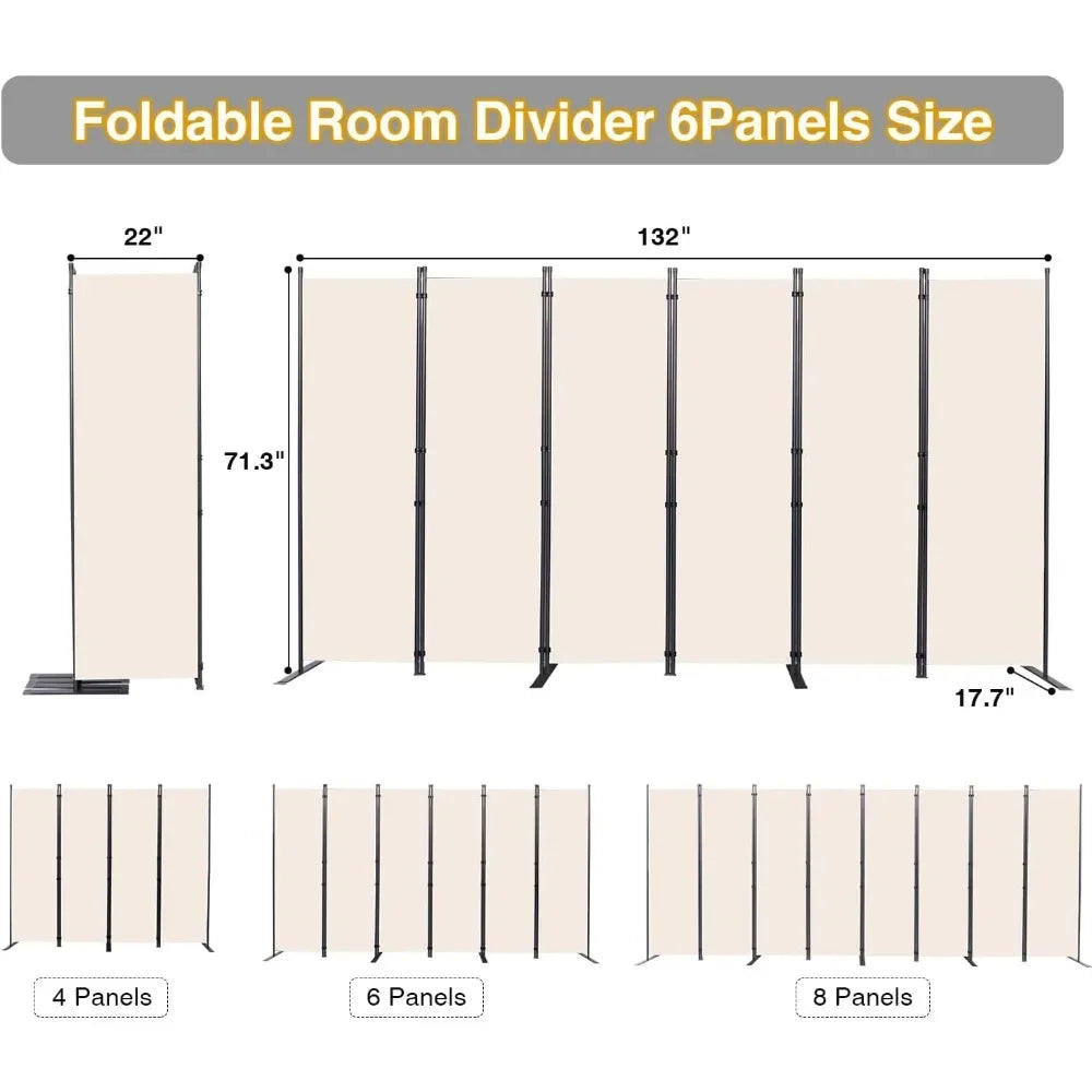 6 Panel Folding Privacy Screen